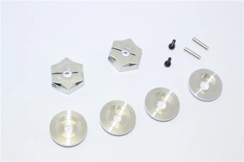 Aluminum Hex Adapter From 12Mm Convert To 17Mm With 7Mm Thickness - 2Pcs Set Silver 1