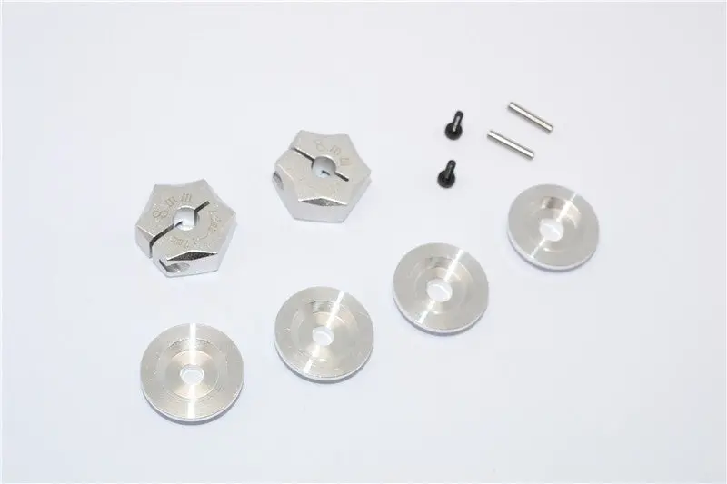 Aluminum Hex Adapter From 12Mm Convert To 17Mm With 8Mm Thickness - 2Pcs Set Silver 1