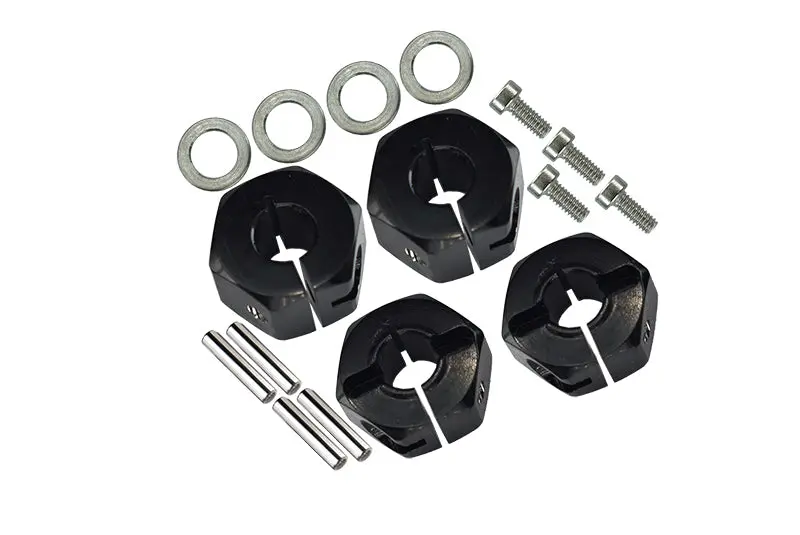 Aluminum Hex Adapters 6Mm Thick (Front) + 8Mm Thick (Rear) For Traxxas 1/10 Slash Pro 2Wd Short-Course Truck 58034-2 - 16Pc Set Black 1
