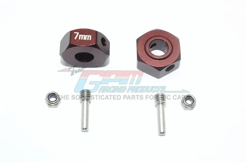 Aluminum Hex Adapters 7Mm For Arrma 1:10 Granite / Big Rock 3S / Big Rock V3 3S / Vorteks 3S / 1:8 Vendetta 3S - 6Pc Set Brown 1