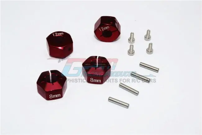 Aluminum Hex Adapters 8Mm Thick For 1/10 Traxxas Ford Gt 4-Tec 2.0 83056-4 / 4-Tec 3.0 93054-4 - 4Pc Set Brown 1
