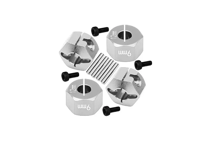 Aluminum Hex Adapters 9Mm Thick For 1:10 Traxxas Ford Gt 4-Tec 2.0 Supercar 83056-4 / 4-Tec 3.0 Corvette Stingray 93054-4 Upgrade Parts - Silver 1