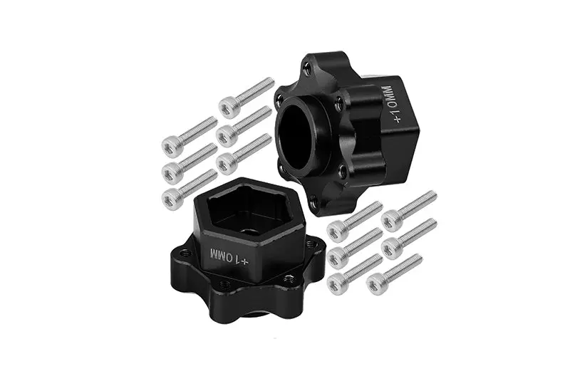 Aluminum Hex Adapters Converter (+10Mm) For Losi 1:8 Lmt 4Wd Solid Axle Monster Truck Los04022 / Lmt Grave Digger / Son-Uva Digger Los04021 / Tlr Tuned Lmt Kit Los04027 Upgrades - 14Pc Set Black 1