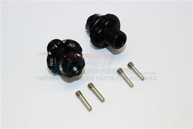 Aluminum Hex Adapters For 1:8 Arrma Nero 6S / Arrma Fazon 6S / Thunder Tiger K-Rock / Team Magic E6 Iii Hx - 2Pcs Set Black 1