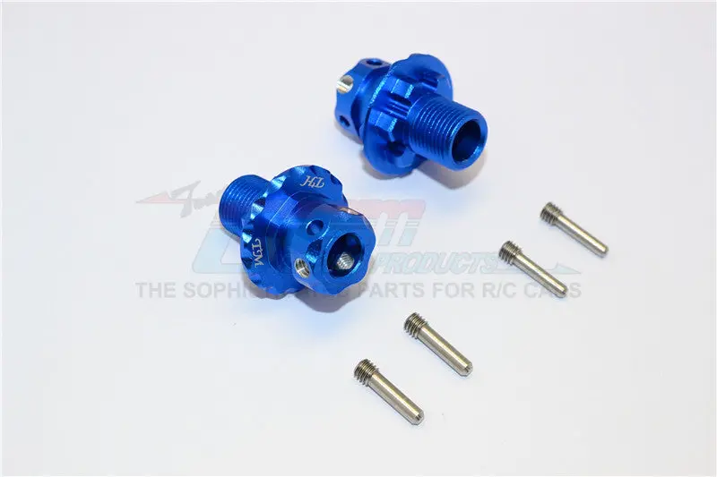 Aluminum Hex Adapters For 1:8 Arrma Nero 6S / Arrma Fazon 6S / Thunder Tiger K-Rock / Team Magic E6 Iii Hx - 2Pcs Set Blue 1