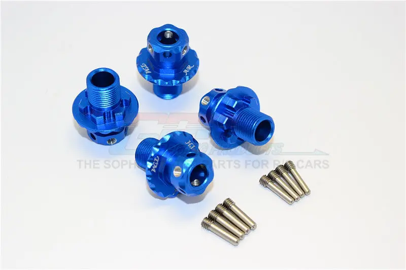 Aluminum Hex Adapters For 1:8 Arrma Nero 6S / Arrma Fazon 6S / Thunder Tiger K-Rock / Team Magic E6 Iii Hx - 4Pcs Set Blue 1