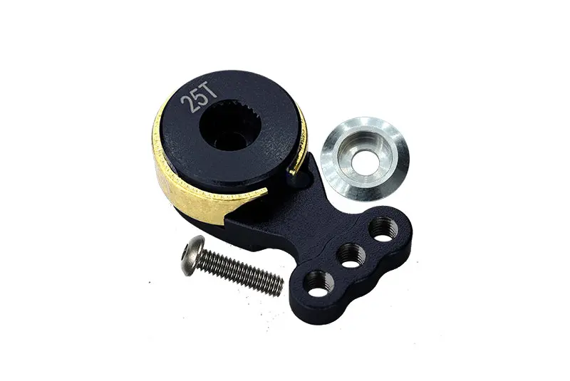 Aluminum Hi-Torque Servo Horn For 25T Spline Output Shaft - 1Pc Black 1