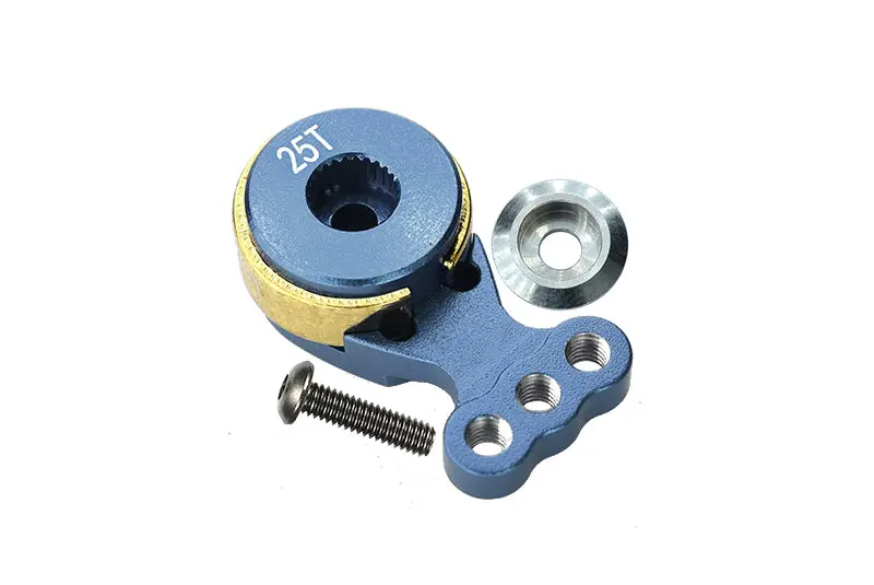 Aluminum Hi-Torque Servo Horn For 25T Spline Output Shaft - 1Pc Gray Silver 1