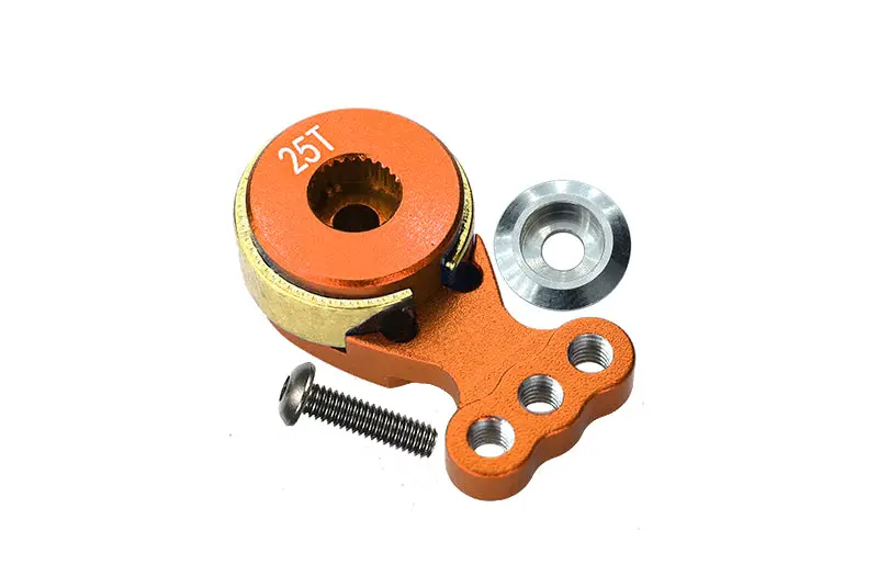 Aluminum Hi-Torque Servo Horn For 25T Spline Output Shaft - 1Pc Orange 1