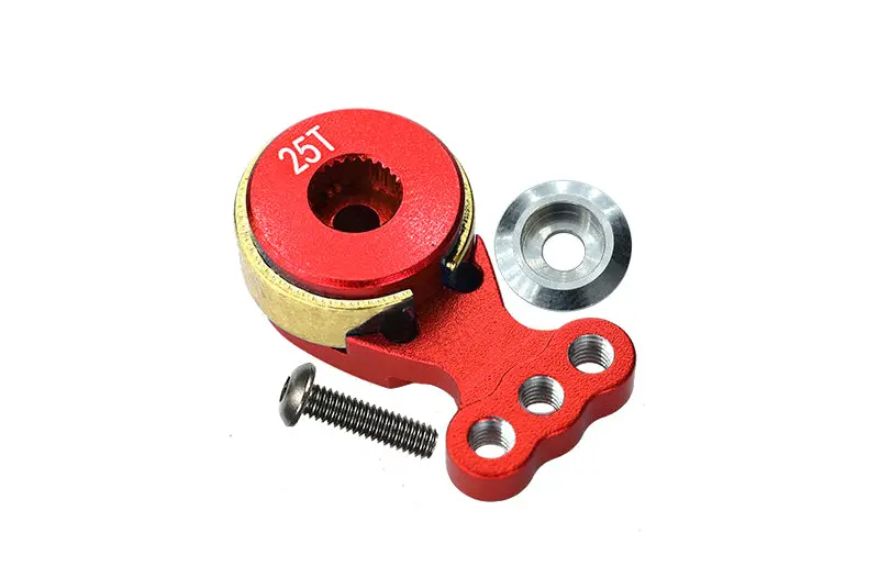 Aluminum Hi-Torque Servo Horn For 25T Spline Output Shaft - 1Pc Red 1