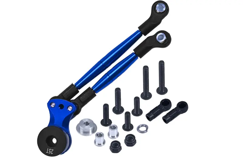 Aluminum Hi-Torque Servo Saver 25T With Aluminum Tie Rod For Tamiya 1/12 Rc Lunch Box - Blue 1