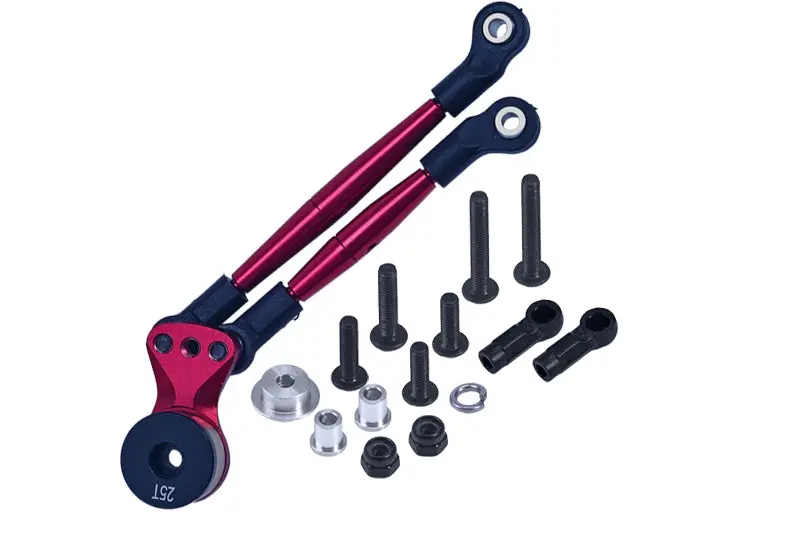 Aluminum Hi-Torque Servo Saver 25T With Aluminum Tie Rod For Tamiya 1/12 Rc Lunch Box - Red 1