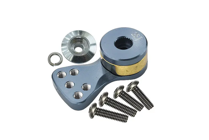 Aluminum Hi-Torque Servo Saver For 25T Spline Output Shaft (L) - 1Pc Gray Silver 1