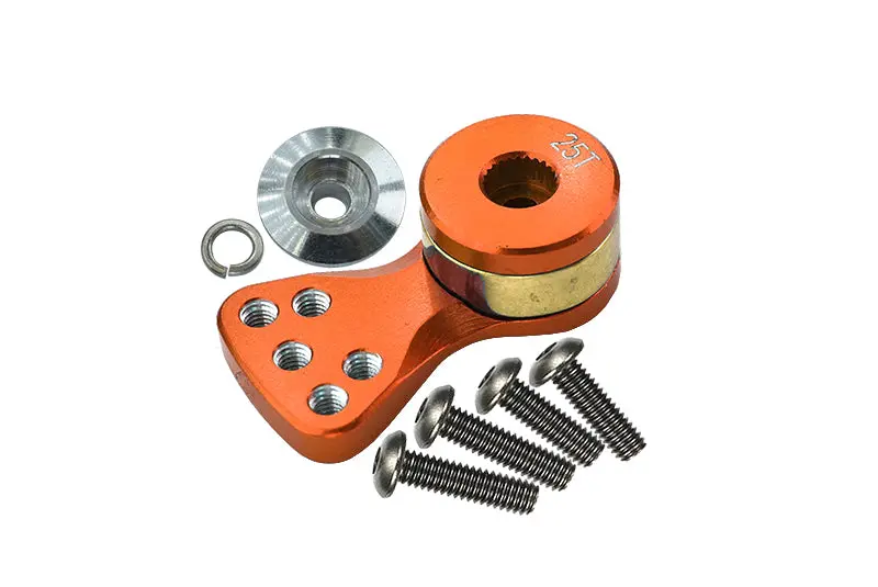 Aluminum Hi-Torque Servo Saver For 25T Spline Output Shaft (L) - 1Pc Orange 1