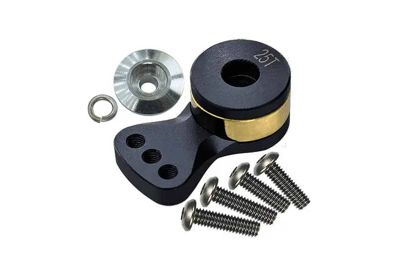 Aluminum Hi-Torque Servo Saver For 25T Spline Output Shaft (M) - 1Pc Black 1