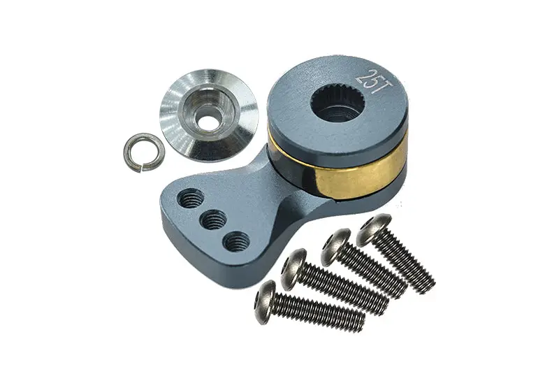 Aluminum Hi-Torque Servo Saver For 25T Spline Output Shaft (M) - 1Pc Gray Silver 1