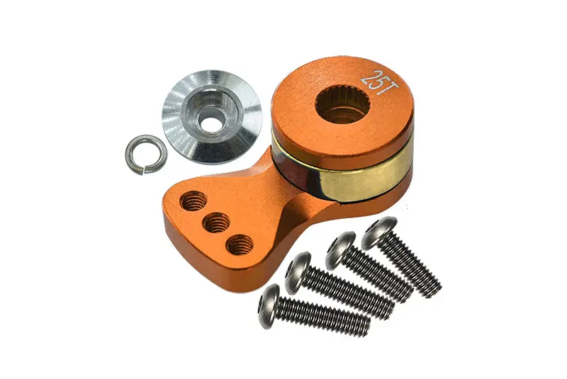 Aluminum Hi-Torque Servo Saver For 25T Spline Output Shaft (M) - 1Pc Orange 1