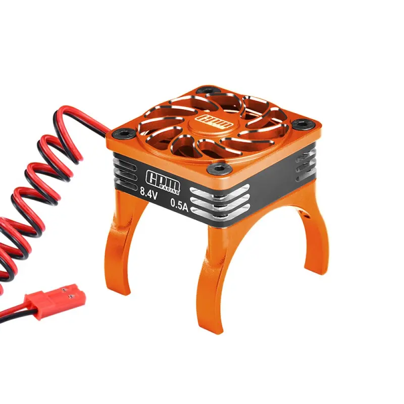 Aluminum High Speed Cooling Fan 20000 Rpm Compatible With 36Mm Motor For Traxxas 1:16 Mini Maxx / Mini Slash / Xrt Vxl 3S / 1:8 Jato 4X4 Upgrades - Orange 1