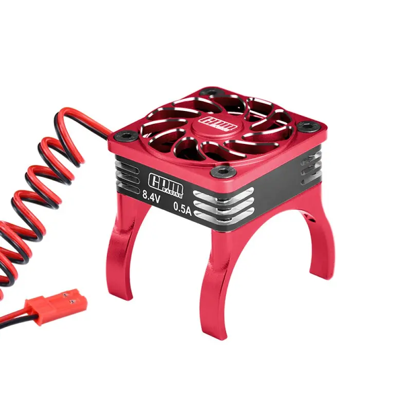Aluminum High Speed Cooling Fan 20000 Rpm Compatible With 36Mm Motor For Traxxas 1:16 Mini Maxx / Mini Slash / Xrt Vxl 3S / 1:8 Jato 4X4 Upgrades - Red 1