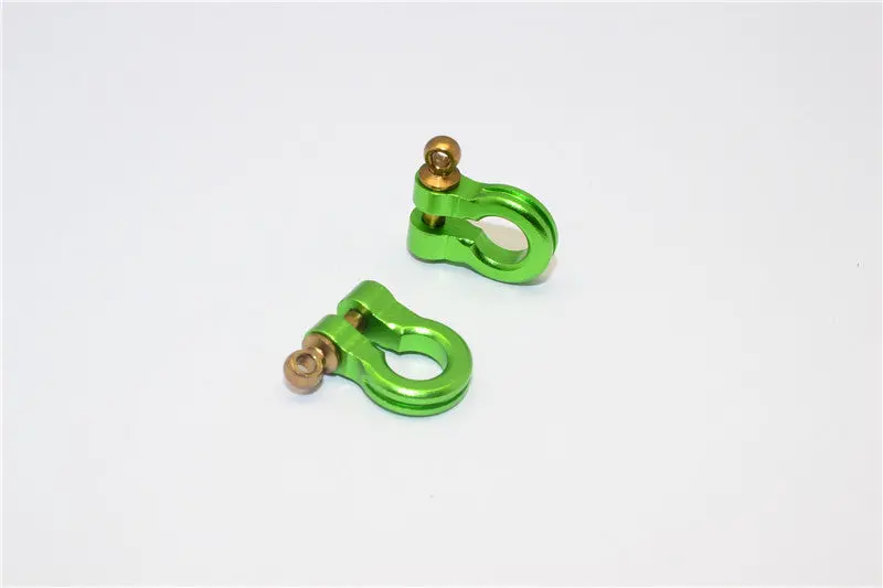 Aluminum Hook For Rc Crawler, Jeep, And Truck Models - 2Pcs Set Green 1