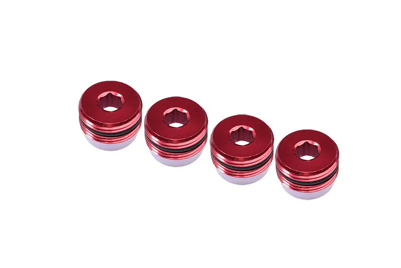 Aluminum Knuckle Arm Dust-Proof Retainers For Arrma 1:10 Senton / 1:8 Kraton / Talion / Typhon / 1:7 Infraction / Limitless / Mojave /Mojave V2 / Infraction V2 / Fireteam / Limitless V2 / Felony - Red - Red 1
