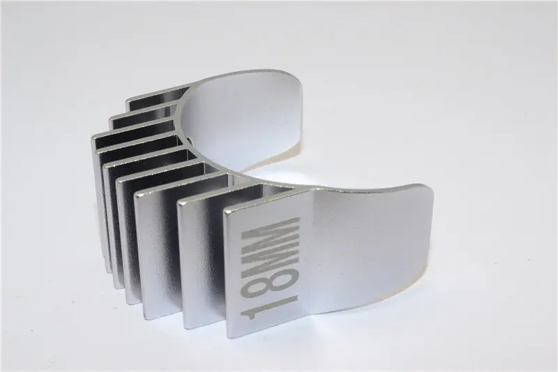 Aluminum Motor Heat Sink Mount 18Mm For 1/10 05, 540, 360 Motor - 1Pc Gray Silver 1