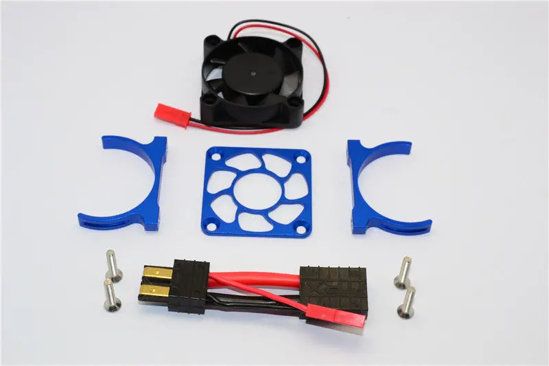 Aluminum Motor Heatsink With Cooling Fan For Traxxas Slash 4X4 Lcg (68086-21) / Trx-4 Trail Crawler (82056-4) / 4-Tec 3.0 C8 (93054-4) - 1 Set Blue 1