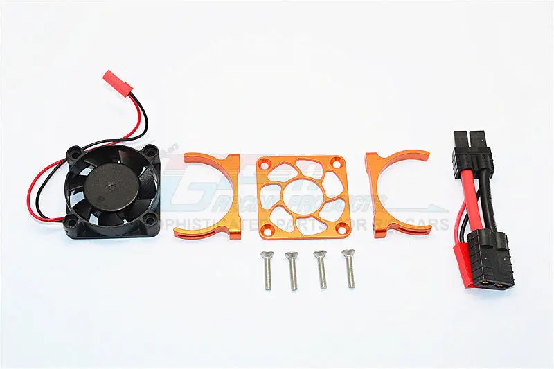 Aluminum Motor Heatsink With Cooling Fan For Traxxas Slash 4X4 Lcg (68086-21) / Trx-4 Trail Crawler (82056-4) / 4-Tec 3.0 C8 (93054-4) - 1 Set Orange 1