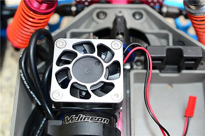 Aluminum Motor Heatsink With Cooling Fan For Traxxas Slash 4X4 Lcg (68086-21) / Trx-4 Trail Crawler (82056-4) / 4-Tec 3.0 C8 (93054-4) - 1 Set Orange 2