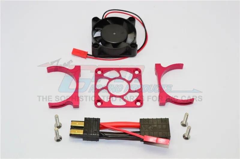 Aluminum Motor Heatsink With Cooling Fan For Traxxas Slash 4X4 Lcg (68086-21) / Trx-4 Trail Crawler (82056-4) / 4-Tec 3.0 C8 (93054-4) - 1 Set Red 1