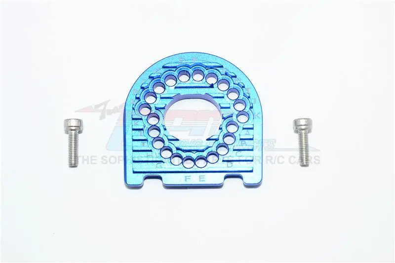 Aluminum Motor Mount Plate With Heat Sink Fins For 1/10 Traxxas Ford Gt 4-Tec 2.0 83056-4 / 4-Tec 3.0 93054-4 - 1Pc Set Blue 1