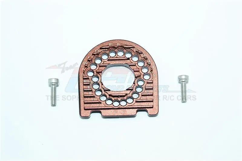 Aluminum Motor Mount Plate With Heat Sink Fins For 1/10 Traxxas Ford Gt 4-Tec 2.0 83056-4 / 4-Tec 3.0 93054-4 - 1Pc Set Brown 1
