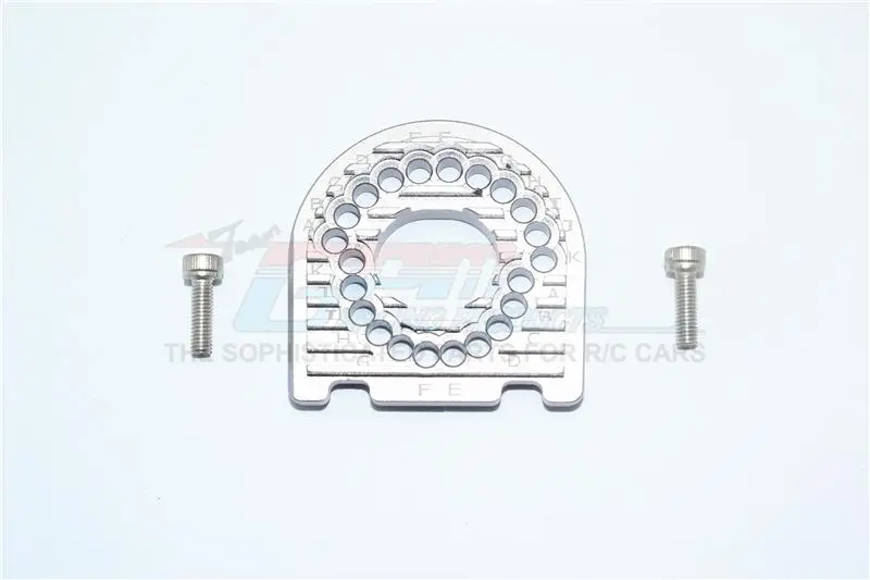 Aluminum Motor Mount Plate With Heat Sink Fins For 1/10 Traxxas Ford Gt 4-Tec 2.0 83056-4 / 4-Tec 3.0 93054-4 - 1Pc Set Gray Silver 1