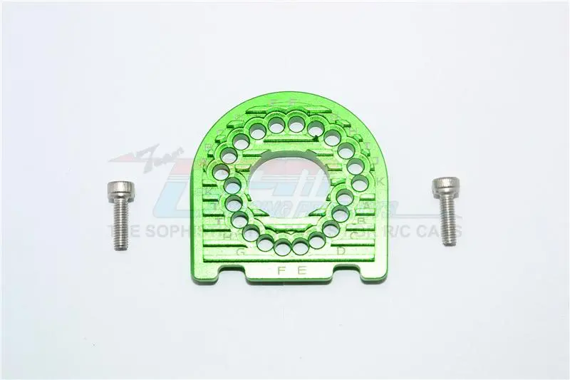 Aluminum Motor Mount Plate With Heat Sink Fins For 1/10 Traxxas Ford Gt 4-Tec 2.0 83056-4 / 4-Tec 3.0 93054-4 - 1Pc Set Green 1