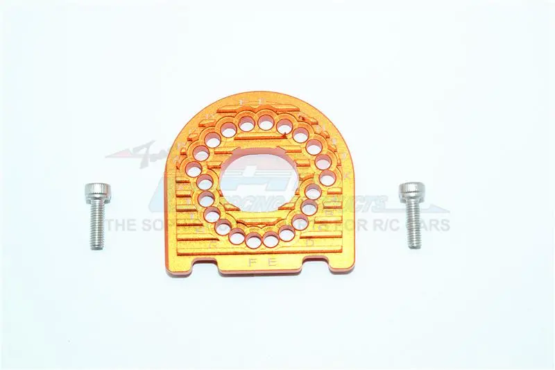 Aluminum Motor Mount Plate With Heat Sink Fins For 1/10 Traxxas Ford Gt 4-Tec 2.0 83056-4 / 4-Tec 3.0 93054-4 - 1Pc Set Orange 1