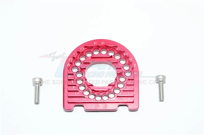 Aluminum Motor Mount Plate With Heat Sink Fins For 1/10 Traxxas Ford Gt 4-Tec 2.0 83056-4 / 4-Tec 3.0 93054-4 - 1Pc Set Red 1