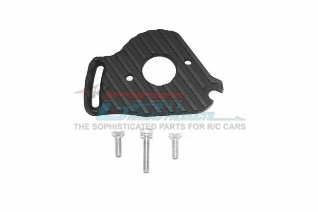 Aluminum Motor Plate With Heat Sink Fins For Traxxas Slash 4X4 Lcg - 4Pc Set Black 1