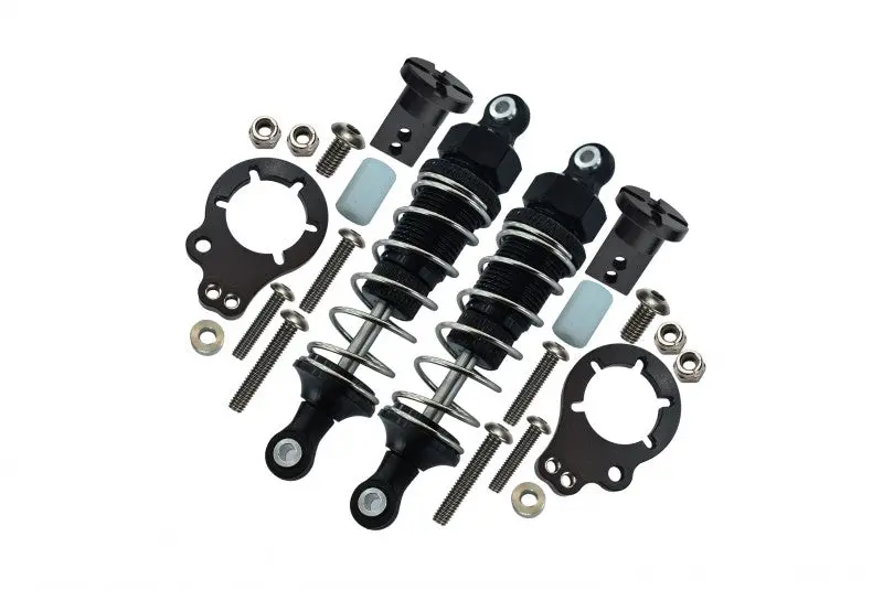 Aluminum Rear Adjustable Spring Damper (75Mm) & Protector Mount For 1/12 Tamiya R/C Lunch Box - 1Pr Set Black 1