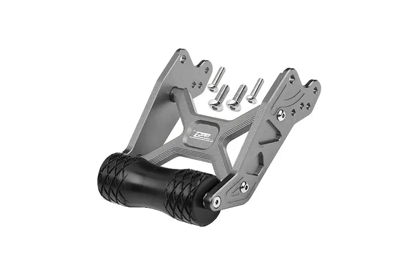 Aluminum Rear Adjustable Wheelie For Losi 1:8 Lmt 4Wd Solid Axle Monster Truck Los04022 / Lmt Grave Digger / Son-Uva Digger Los04021 Upgrades - 5Pc Set Gray Silver 1