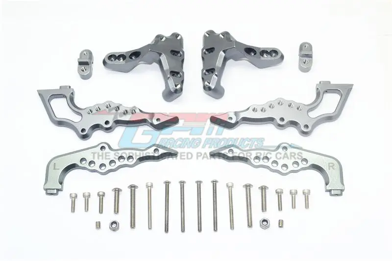 Aluminum Rear Damper Mount For Losi 1:6 4Wd Super Baja Rey Los05013 / Super Baja Rey 2.0 Los05021 Upgrades - Gray Silver 1