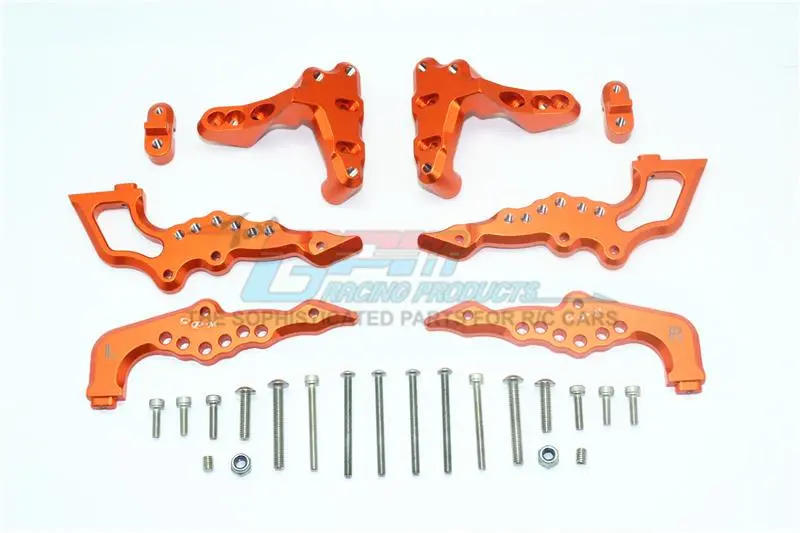 Aluminum Rear Damper Mount For Losi 1:6 4Wd Super Baja Rey Los05013 / Super Baja Rey 2.0 Los05021 Upgrades - Orange 1