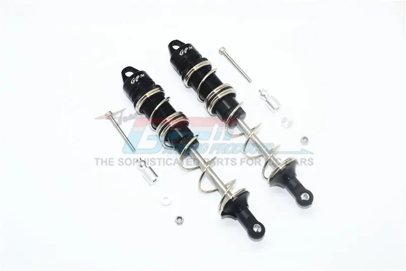 Aluminum Rear Double Section Spring Dampers 135Mm For Arrma 1:8 Kraton 6S / Outcast 6S / Notorious 6S / Kraton 6S V5 / Notorious 6S V5 - 1Pr Set Black 1