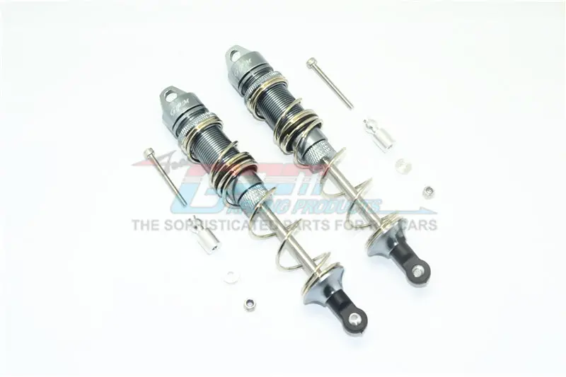Aluminum Rear Double Section Spring Dampers 135Mm For Arrma 1:8 Kraton 6S / Outcast 6S / Notorious 6S / Kraton 6S V5 / Notorious 6S V5 - 1Pr Set Gray Silver 1