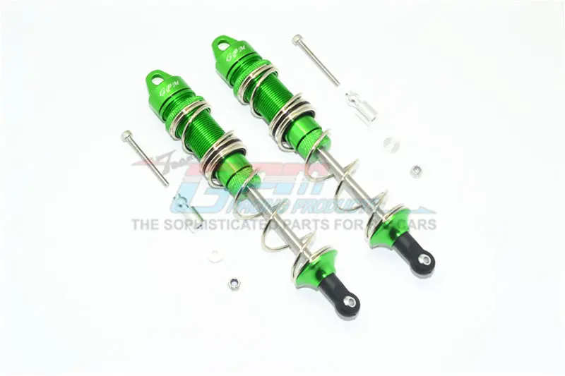 Aluminum Rear Double Section Spring Dampers 135Mm For Arrma 1:8 Kraton 6S / Outcast 6S / Notorious 6S / Kraton 6S V5 / Notorious 6S V5 - 1Pr Set Green 1
