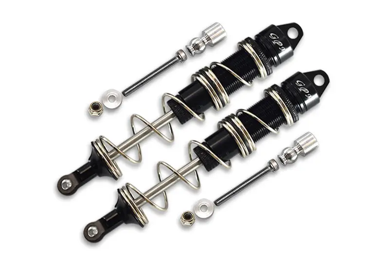 Aluminum Rear Double Section Spring Dampers 135Mm For Arrma 1:8 Kraton 6S / Outcast 6S / Notorious 6S / Kraton 6S V5 / Notorious 6S V5 Upgrades  - 1Pr Set Black 1