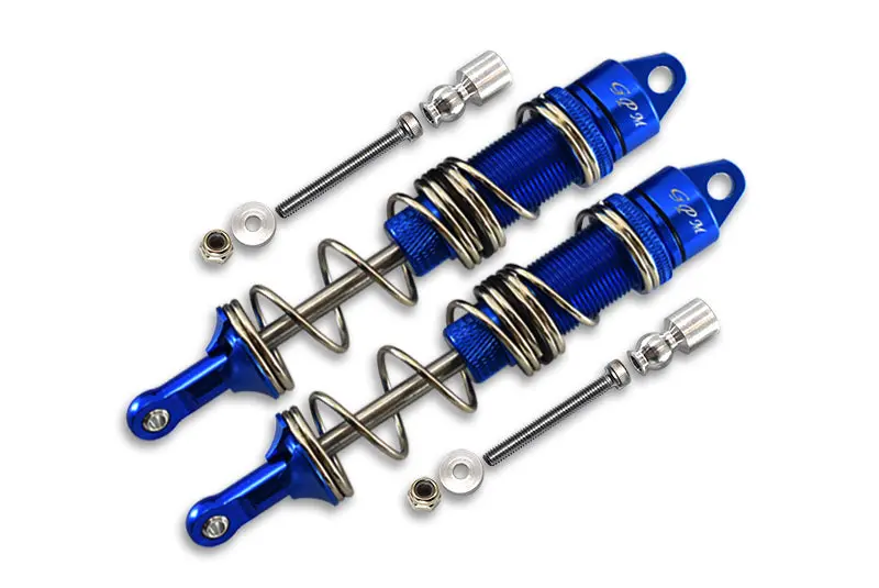 Aluminum Rear Double Section Spring Dampers 135Mm For Arrma 1:8 Kraton 6S / Outcast 6S / Notorious 6S / Kraton 6S V5 / Notorious 6S V5 Upgrades - 1Pr Set Blue 1