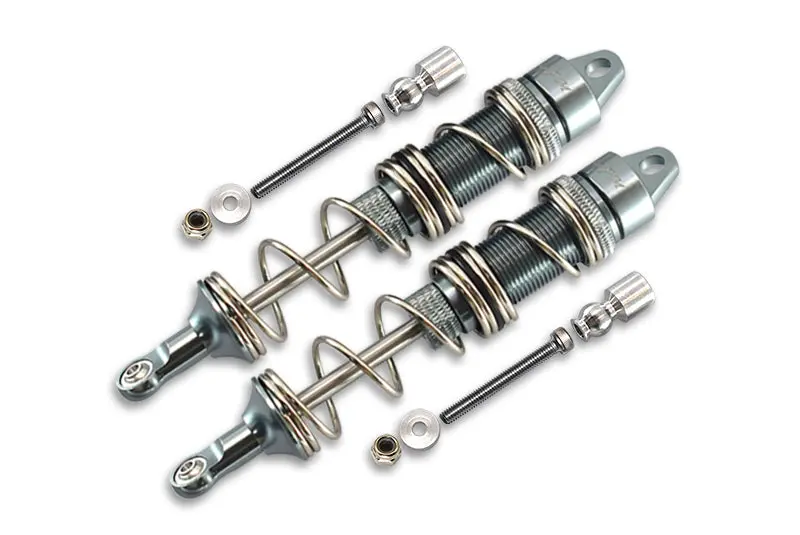 Aluminum Rear Double Section Spring Dampers 135Mm For Arrma 1:8 Kraton 6S / Outcast 6S / Notorious 6S / Kraton 6S V5 / Notorious 6S V5 Upgrades - 1Pr Set Gray Silver 1