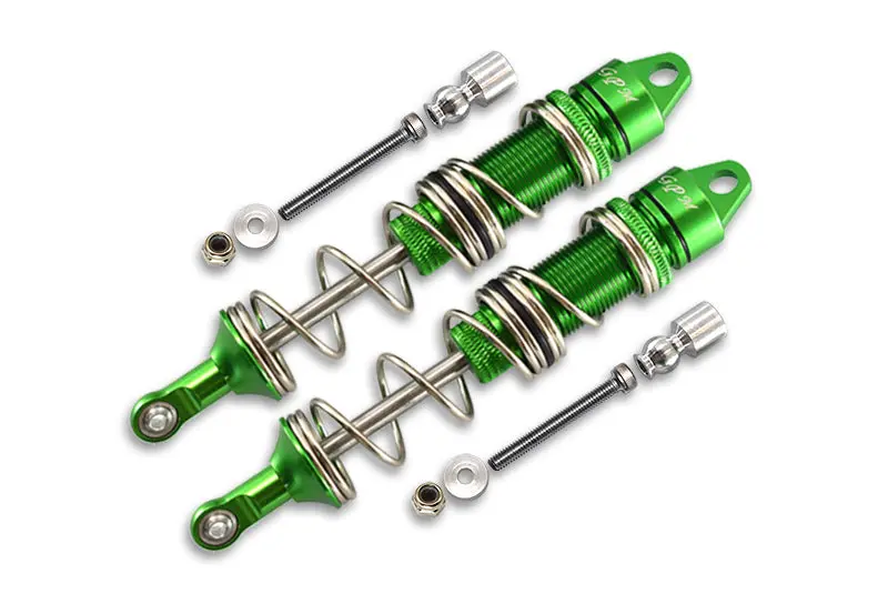 Aluminum Rear Double Section Spring Dampers 135Mm For Arrma 1:8 Kraton 6S / Outcast 6S / Notorious 6S / Kraton 6S V5 / Notorious 6S V5 Upgrades - 1Pr Set Green 1