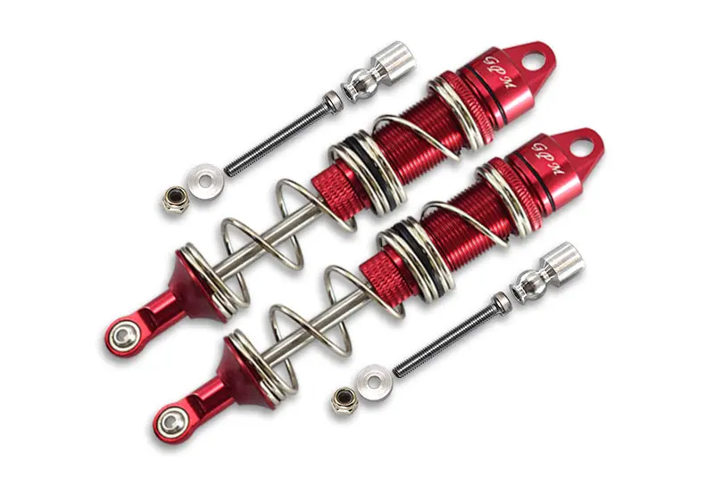 Aluminum Rear Double Section Spring Dampers 135Mm For Arrma 1:8 Kraton 6S / Outcast 6S / Notorious 6S / Kraton 6S V5 / Notorious 6S V5 Upgrades - 1Pr Set Red 1