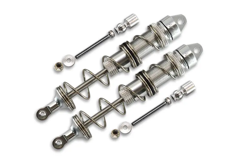 Aluminum Rear Double Section Spring Dampers 135Mm For Arrma 1:8 Kraton 6S / Outcast 6S / Notorious 6S / Kraton 6S V5 / Notorious 6S V5 Upgrades - 1Pr Set Silver 1